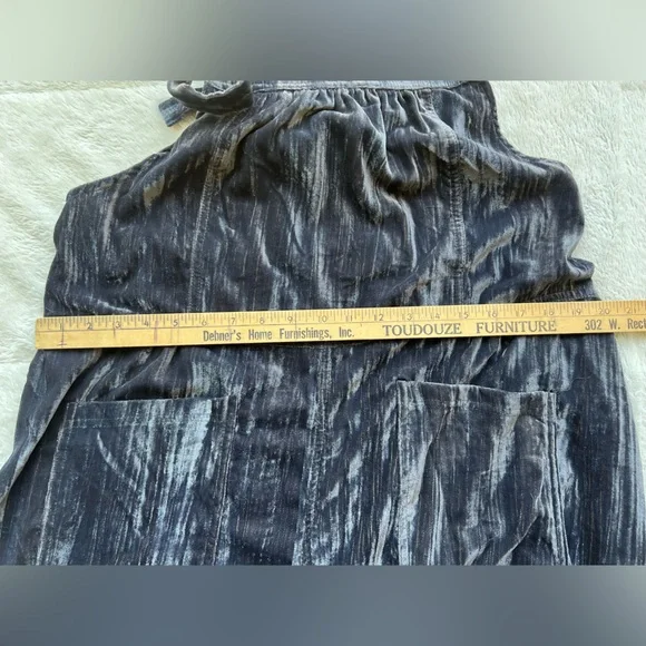 NWT Natural Life Medium Dakota Tie Velvet Overalls Jumper Charcoal Wide Leg Boho - Picture 11 of 11